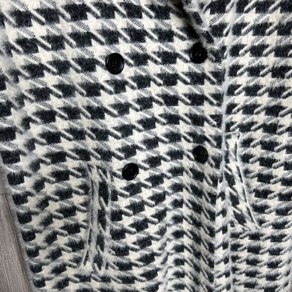 Urban Closet Houndstooth Coat Knit Black and White Soft Cozy Size XL - Picture 7 of 10
